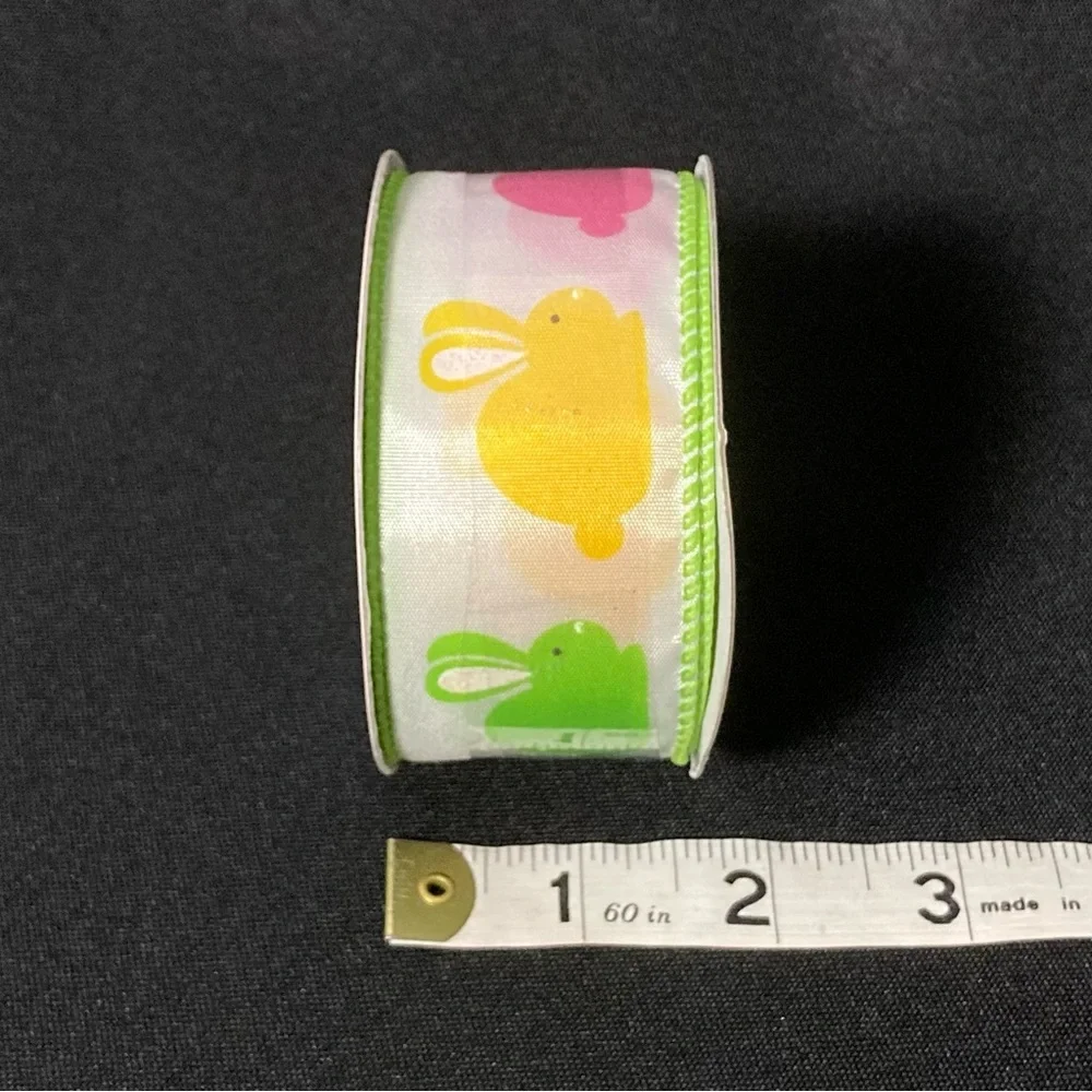 ⭐️❤️‍🔥 Celebrate It Easter Bunnies Wire Edged Gift Ribbon 1.5” x 108”